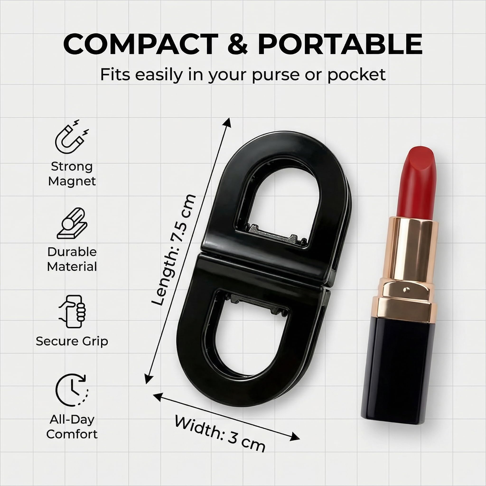 Magnetic Hair Clips 4 PackNo-Slip Auto-Closure Hair Styling Clips for Women and Girls