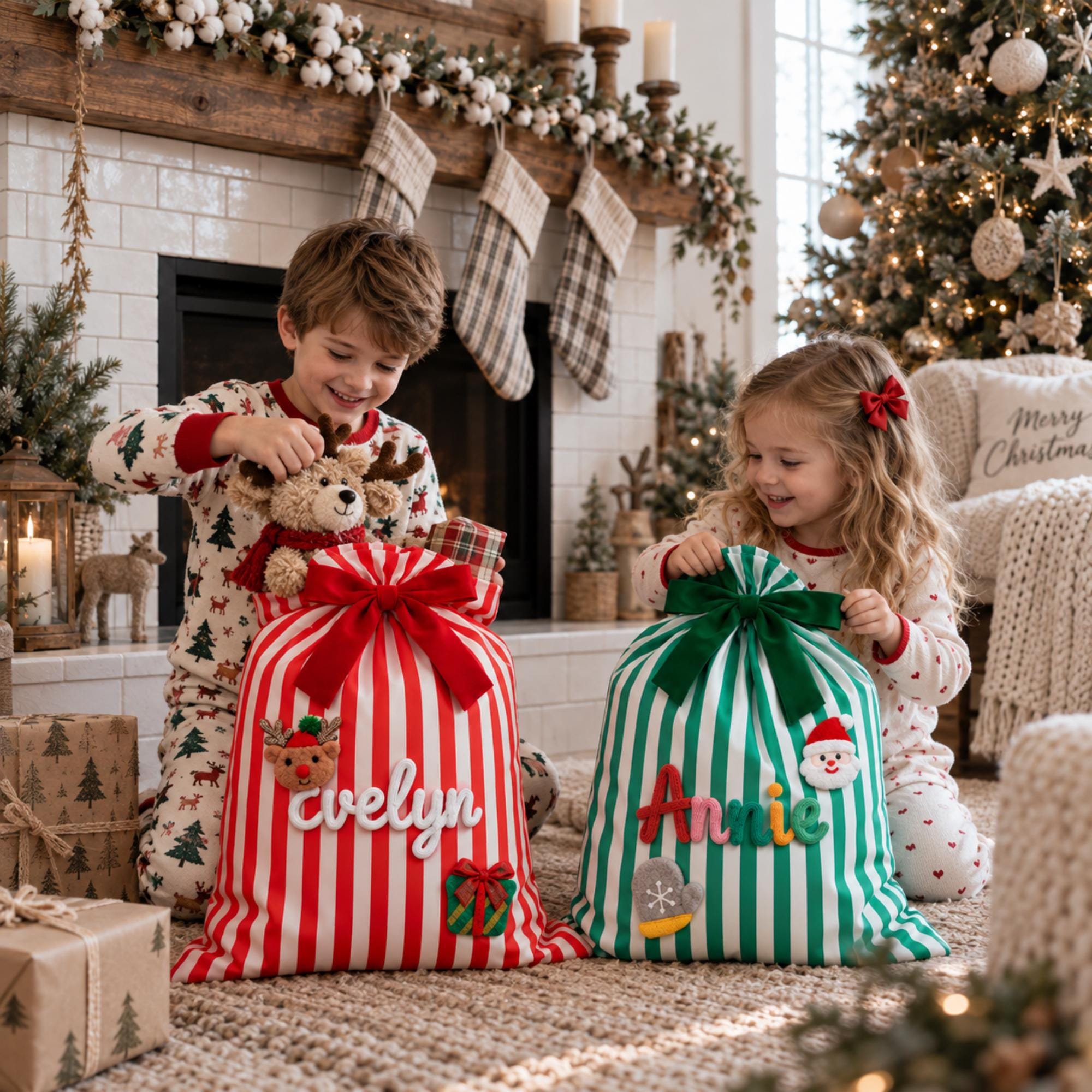Personalized Christmas Gift Sack-Handmade Name