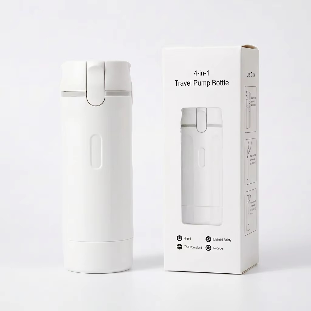 Portable Durable ABS Waterproof 4 in 1 Travel Dispenser Bottle Toiletries Refillable Leak-Proof Shampoo Shower Storage Cosmetic