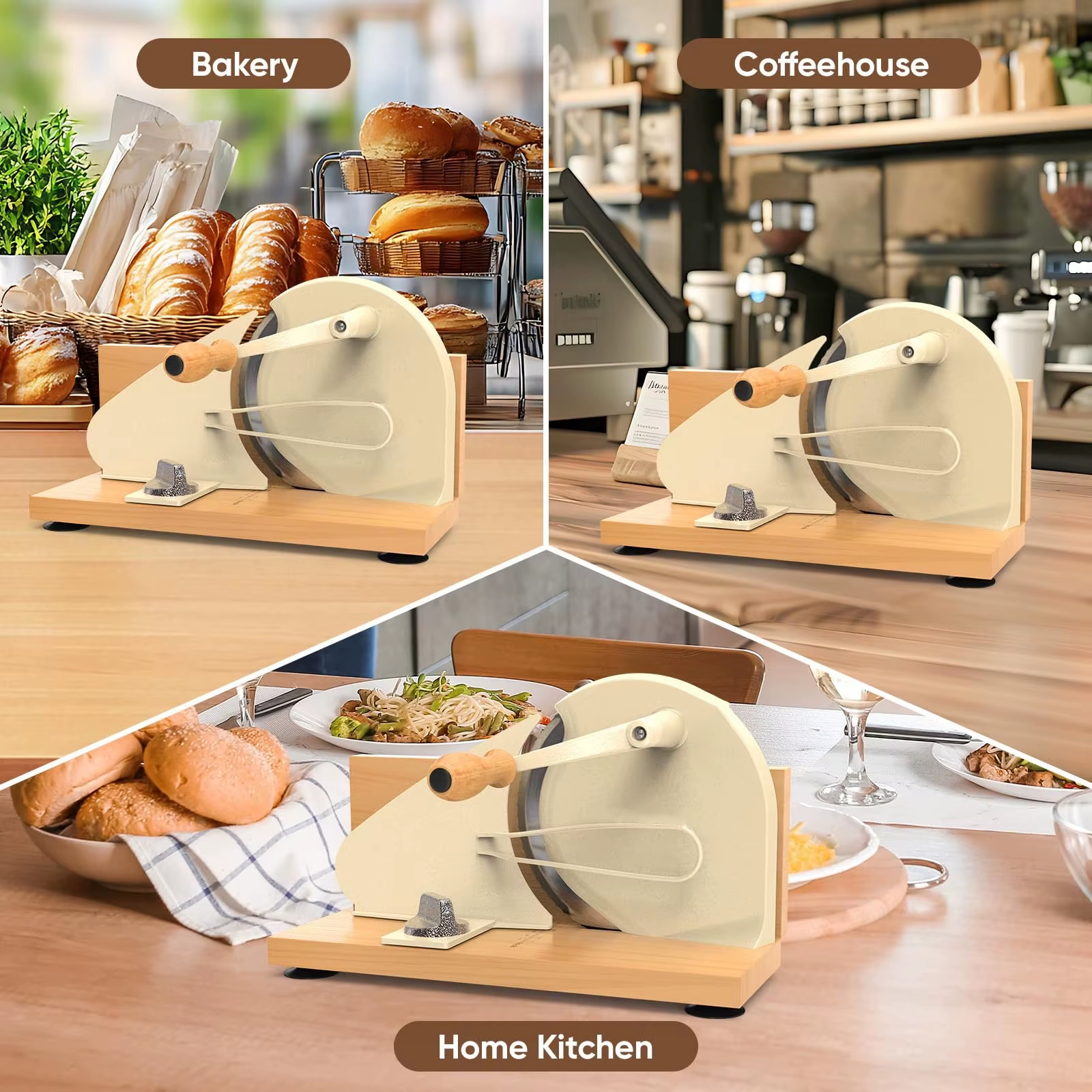 Stainless Steel Foldable Manual Bread Slicer for Homemade Sourdough Home Kitchen Bakery Use Adjustable Thickness & Evenly Slice