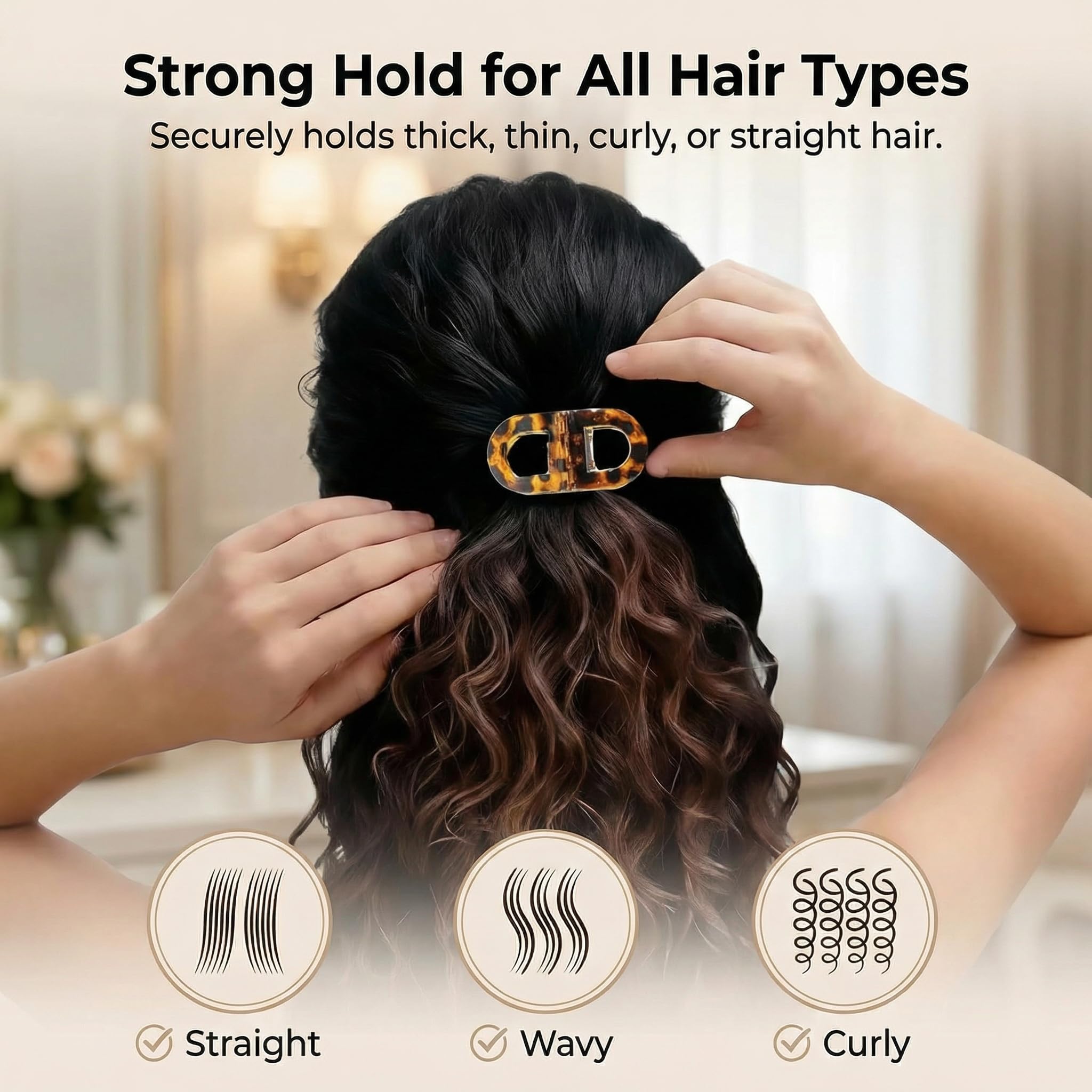 Magnetic Hair Clips 4 PackNo-Slip Auto-Closure Hair Styling Clips for Women and Girls