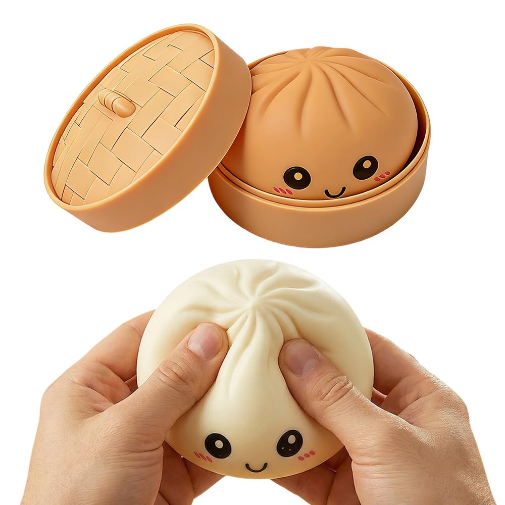 Dumpling Squishies, Squeeze Sensory Stress Relief Dumpling with Steamer Box