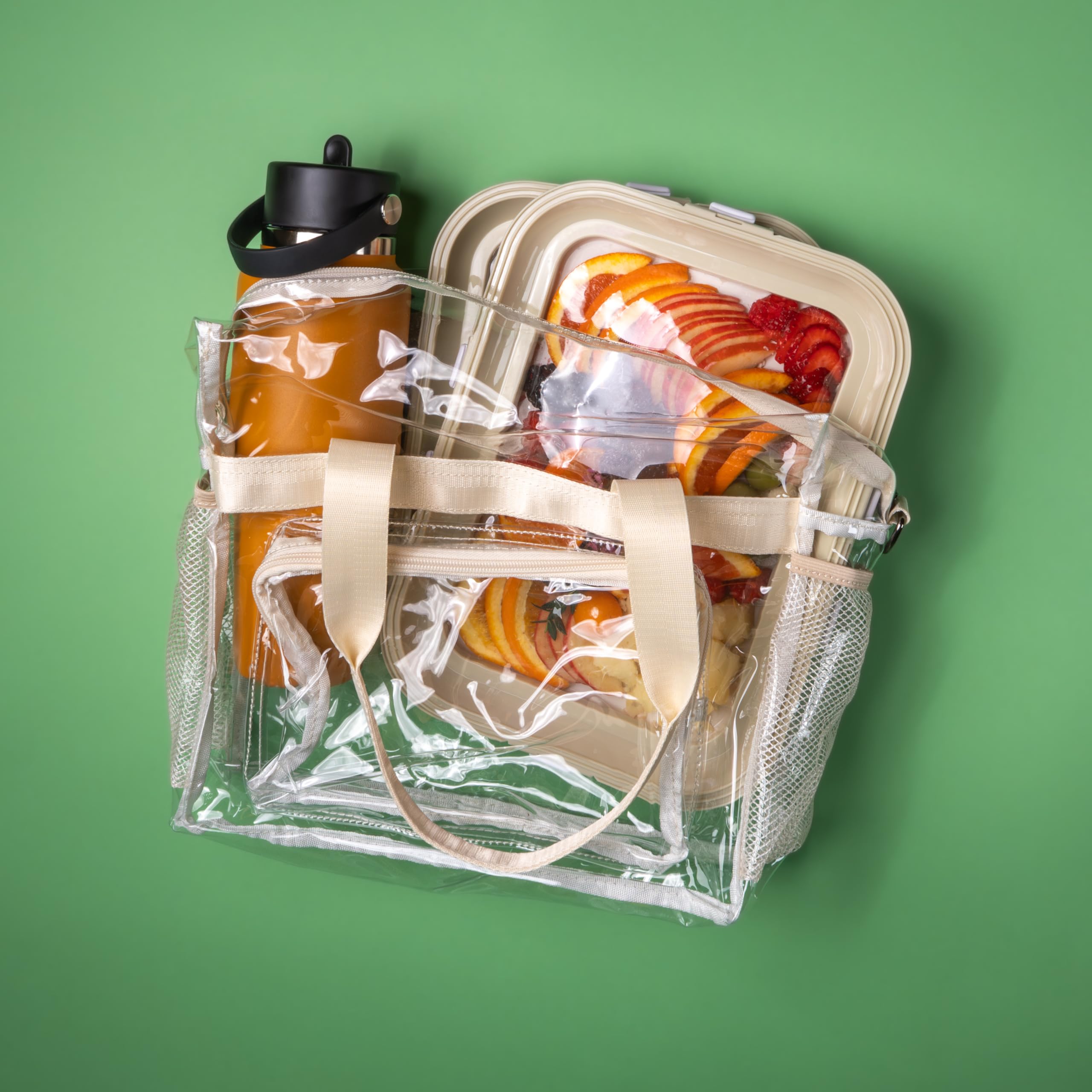 Portable Snack Tray Reversible Stretch Lid Food Containers
