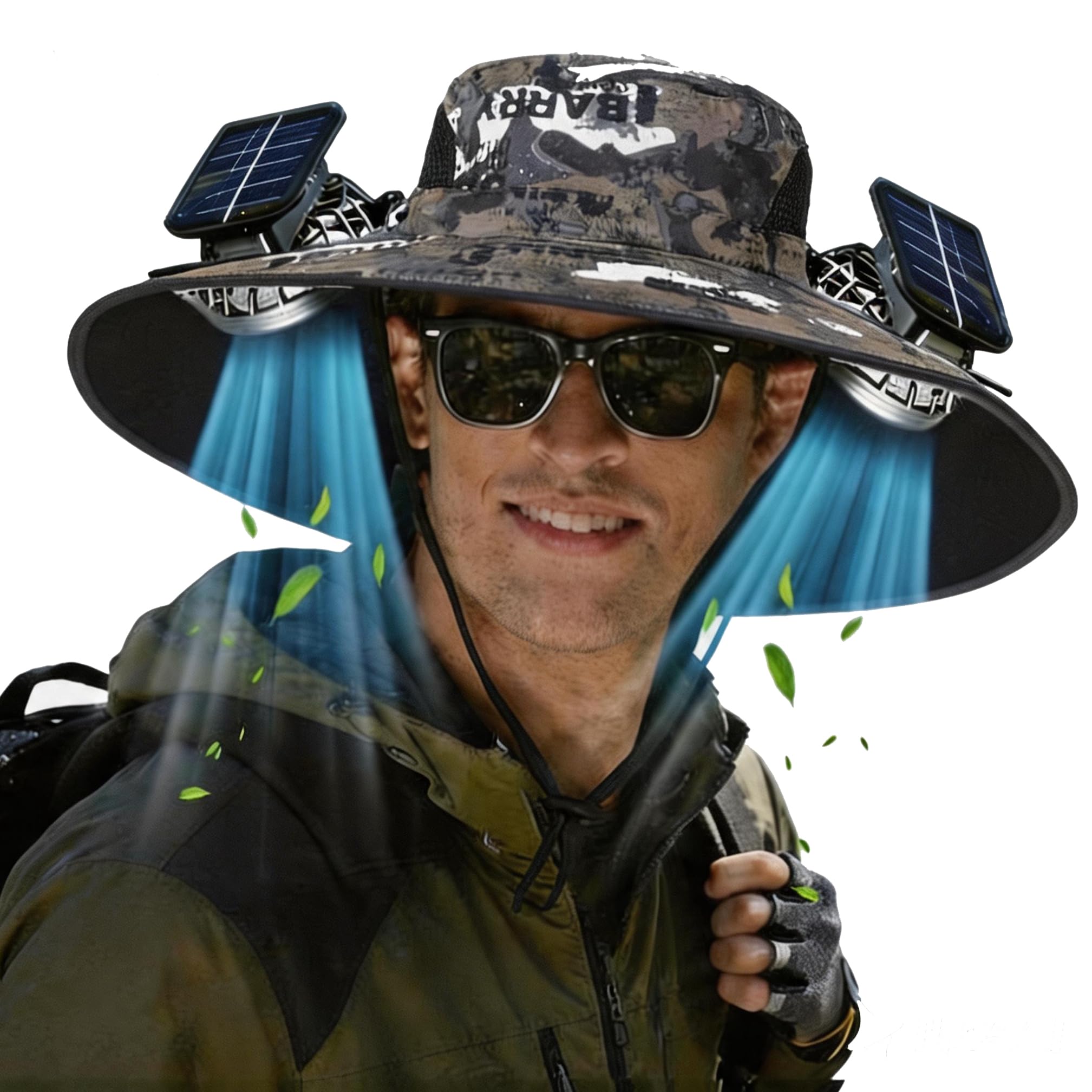 Solar Powered Hat Fan, 3-in-1 Detachable Neck Fan Hat