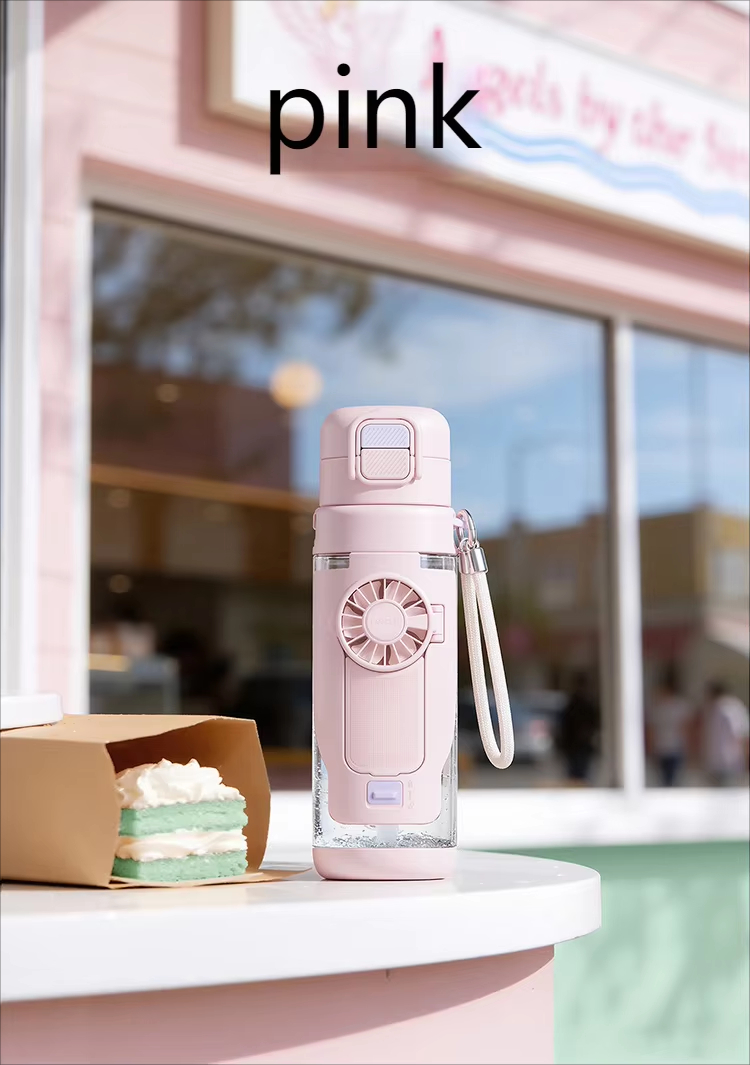 New Portable Fan Cooler Made of Tritan Material, Featuring a Large 700ml Capacity and Two Drinking Options for the Water Cup