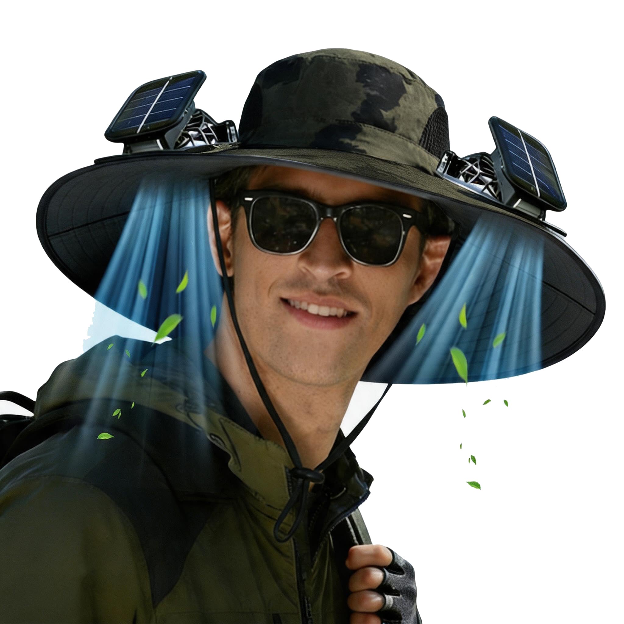Solar Powered Hat Fan, 3-in-1 Detachable Neck Fan Hat