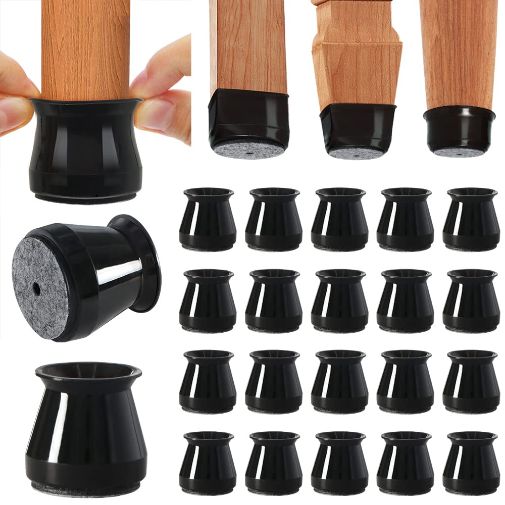 Chair Leg Floor Protectors - Silicone Felt Pads, Scratch-Proof & Noise-Free, Easy Smooth Moving