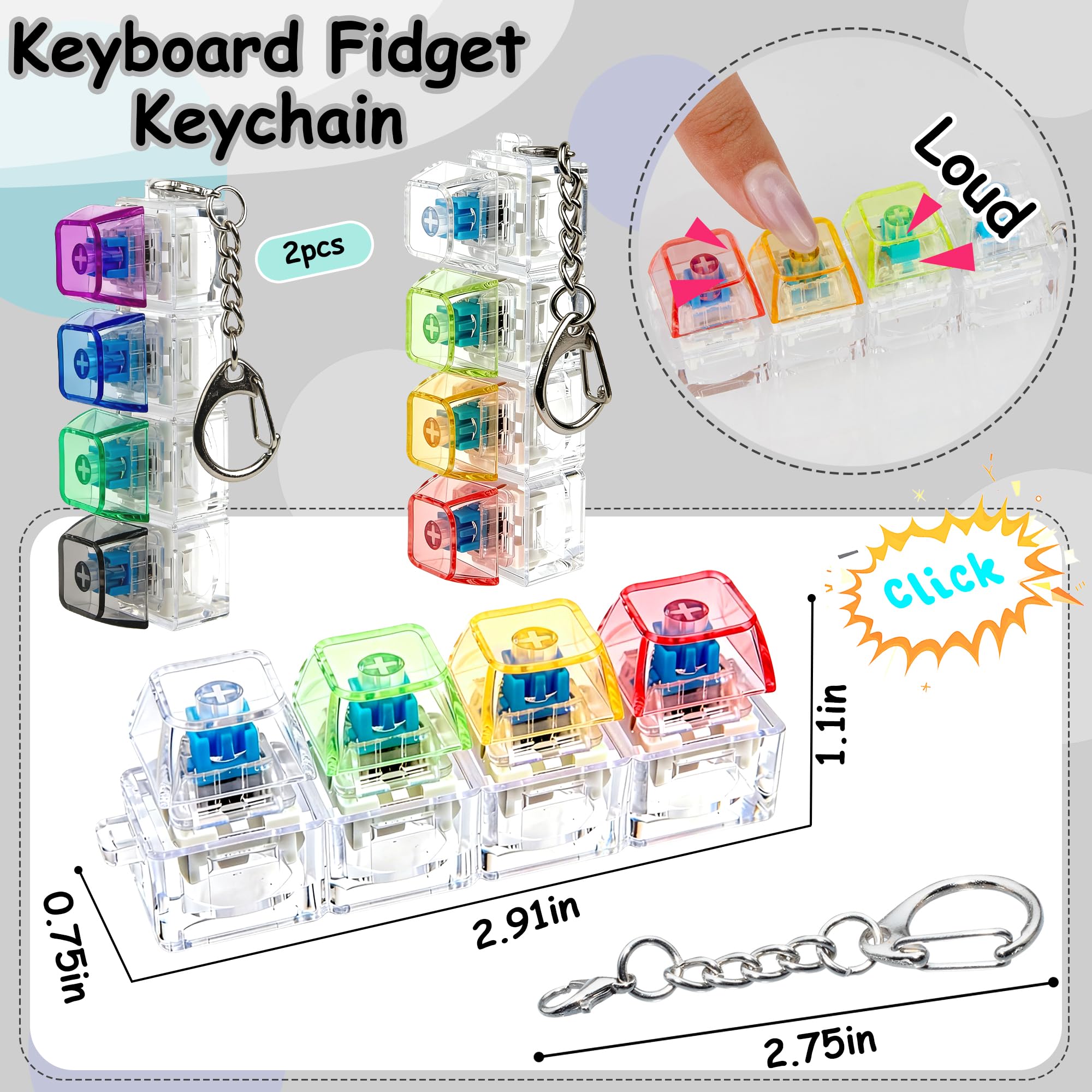 2 PCS Keyboard Fidget Toy