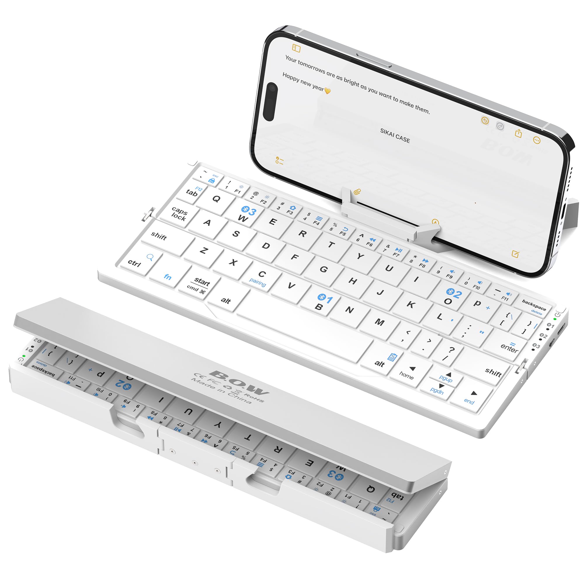 Foldable Bluetooth Keyboard with Magnetic Stand,