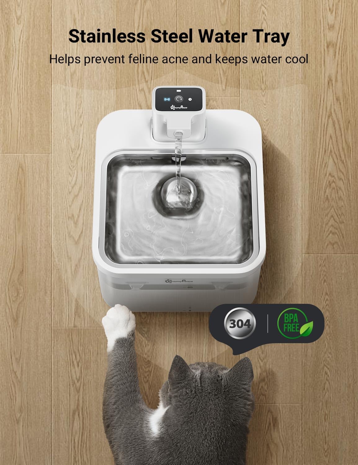 84oz/2.5L Wireless Pet Water Fountains  with Motion Sensor, Ultra Quiet Pump