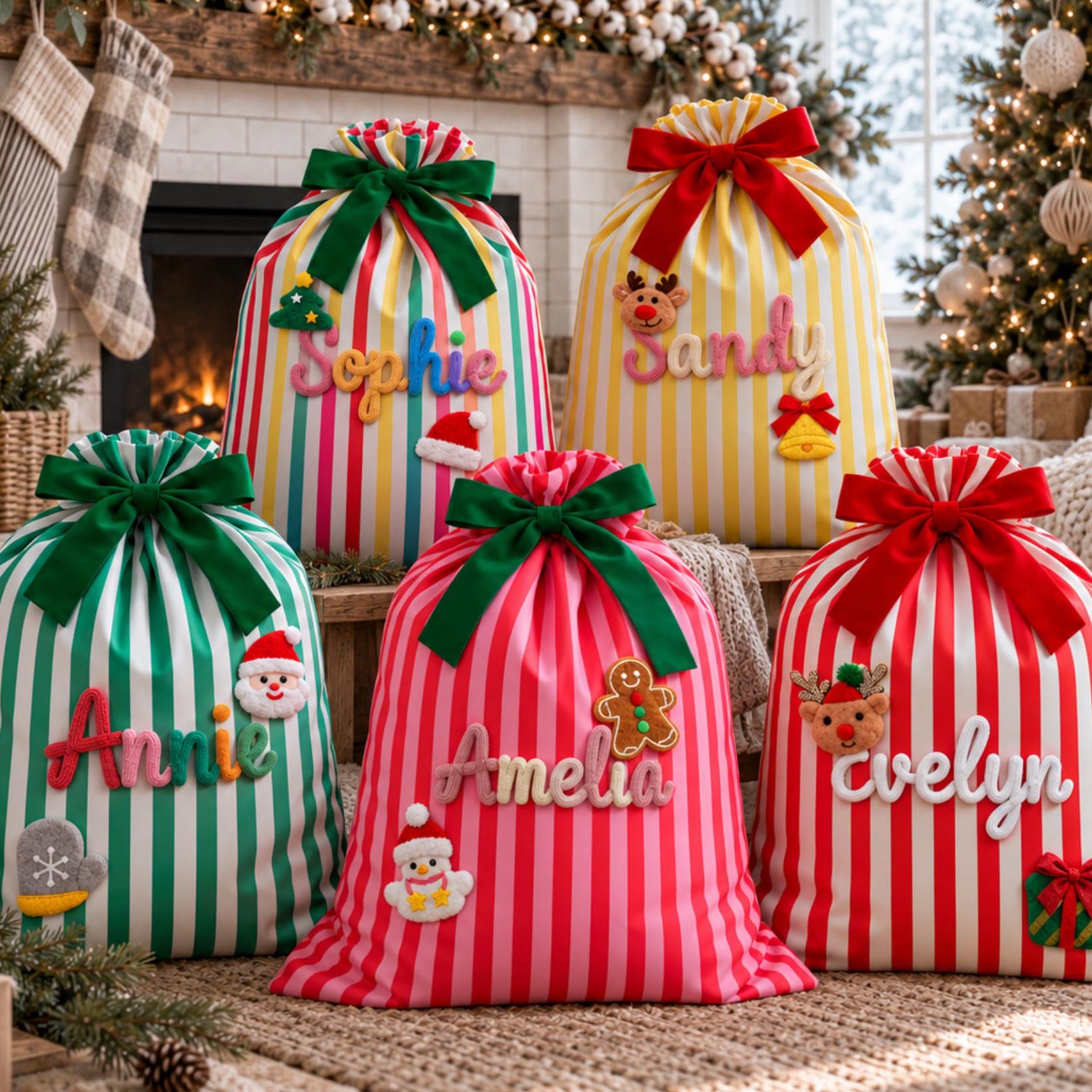 Personalized Christmas Gift Sack-Handmade Name