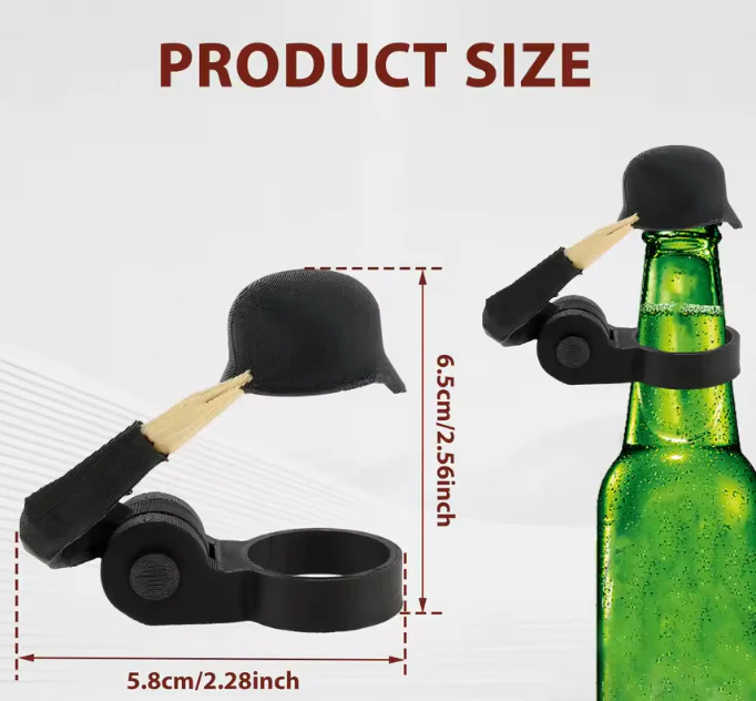 Funny Salute Soldier Silicone Wine Bottle Stopper, Reusable Bottle Sealer Cap for Beer Wine Beverage