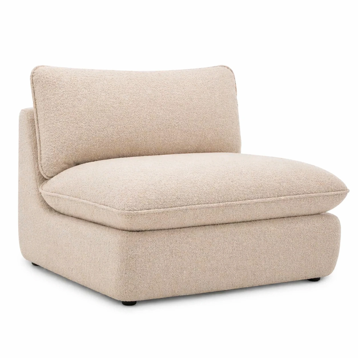 Módulo de Sofá Sin Brazos Tapizado en Tela Beige Suave de Dise?o Compacto-ordervoro