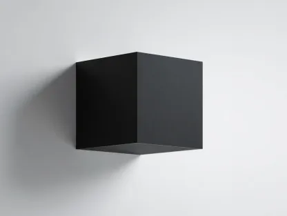 Aplique cúbico de exterior de aluminio 12x12x10 cm - negro - diseño geométrico para pared moderna-Noriiahaus