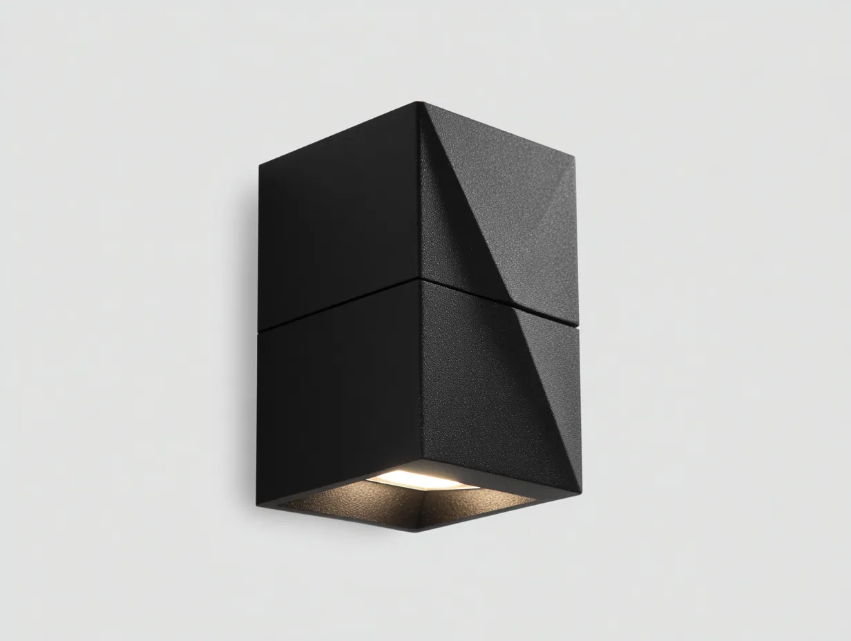 Aplique de pared exterior de aluminio 10x10x16 cm - negro - iluminación LED moderna-Noriiahaus