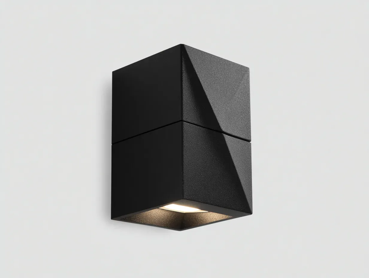 Aplique de pared exterior de aluminio 10x10x16 cm - negro - iluminación LED moderna-Noriiahaus