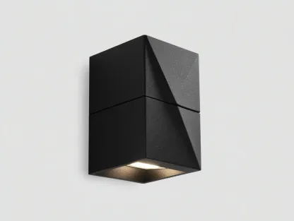 Aplique de pared exterior de aluminio 10x10x16 cm - negro - iluminación LED moderna-Noriiahaus