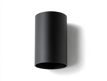 Aplique de exterior cilíndrico de aluminio 10x11x24 cm - negro - línea depurada para iluminación de fachada-Noriiahaus