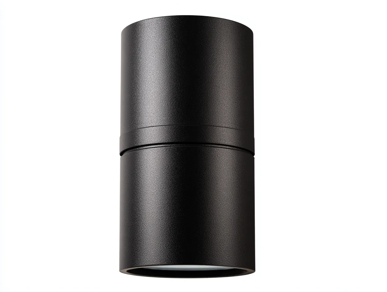 Aplique mural cilíndrico para exterior de aluminio 10x12x25 cm - negro - formato vertical de estilo actual-Noriiahaus