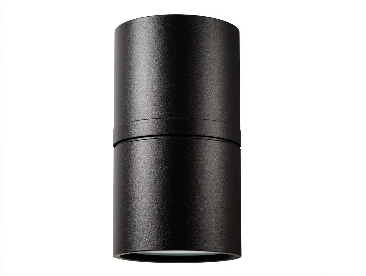 Aplique mural cilíndrico para exterior de aluminio 10x12x25 cm - negro - formato vertical de estilo actual-Noriiahaus