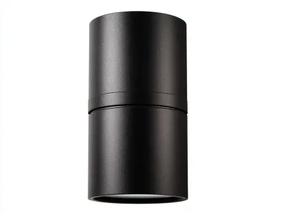 Aplique mural cilíndrico para exterior de aluminio 10x12x25 cm - negro - formato vertical de estilo actual-Noriiahaus