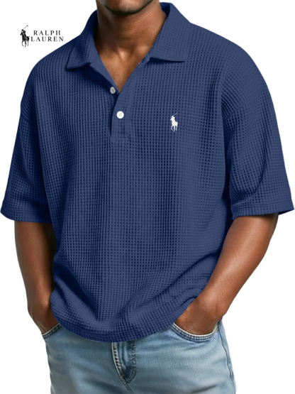 Men's Waffle Polo Shirt