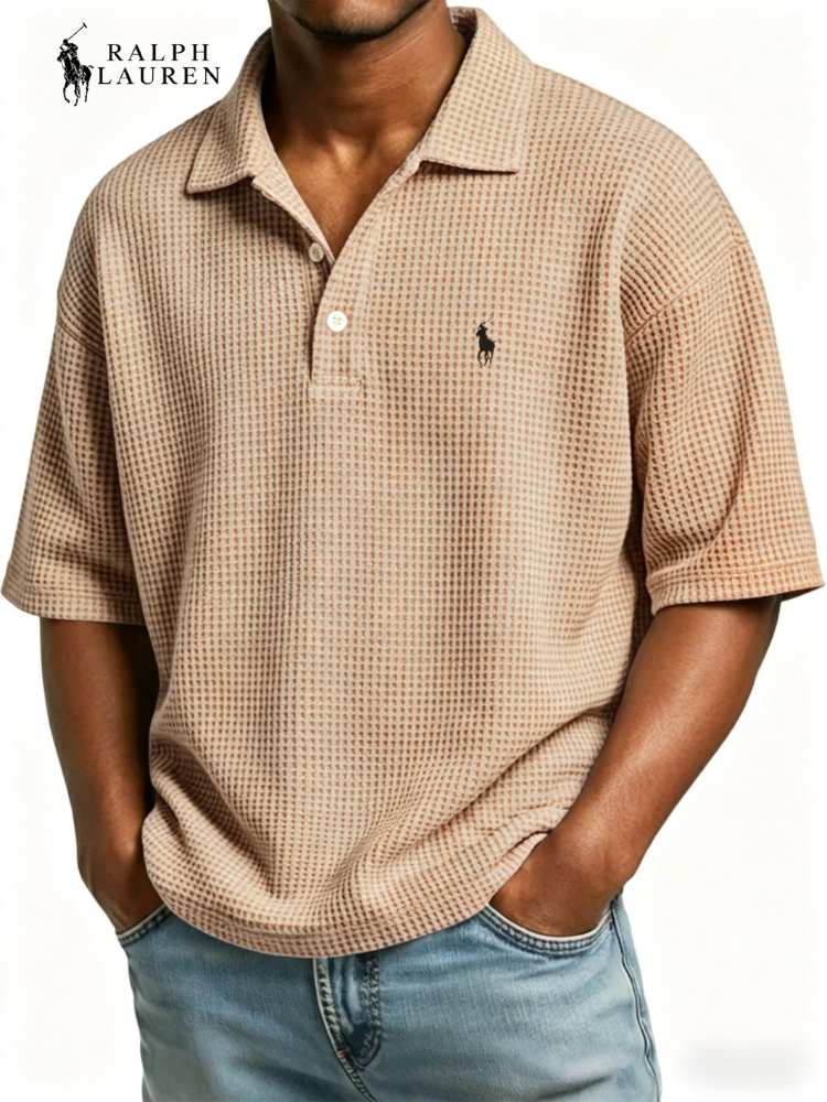 Men's Waffle Polo Shirt