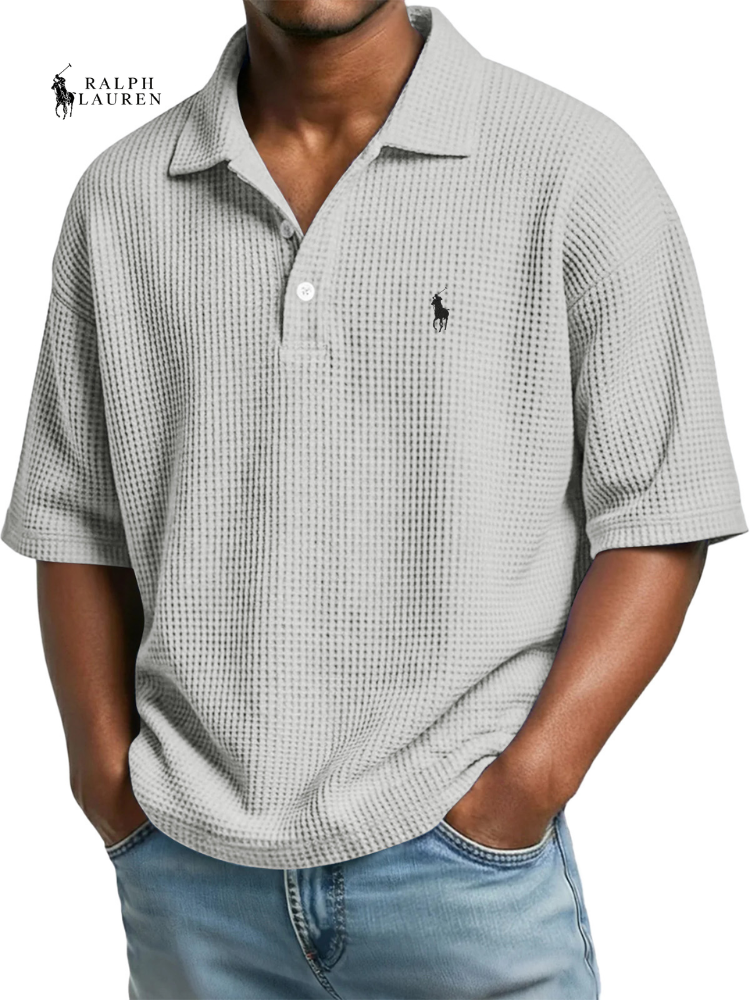 Men's Waffle Polo Shirt