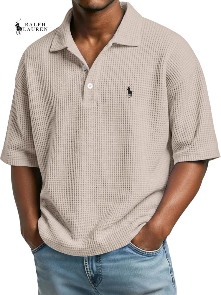 Men's Waffle Polo Shirt