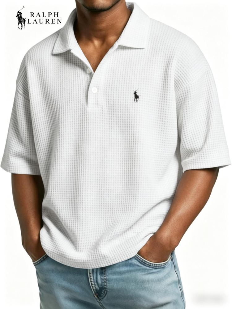 Men's Waffle Polo Shirt