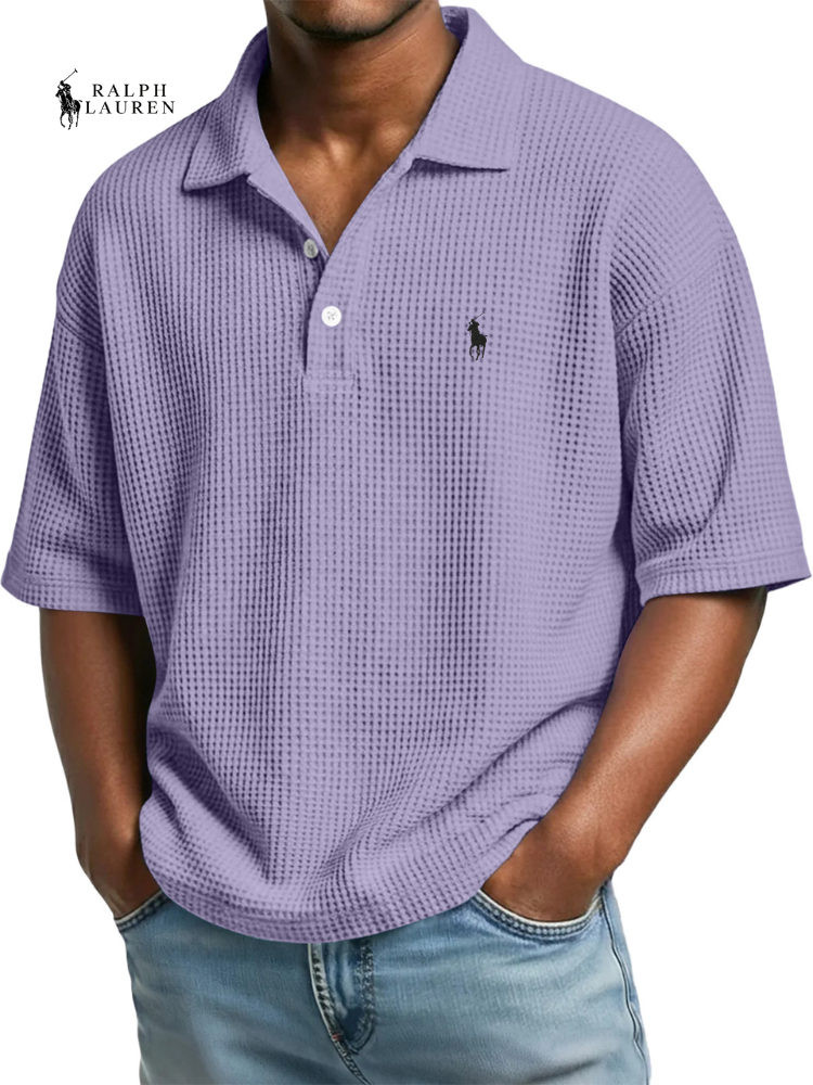 Men's Waffle Polo Shirt