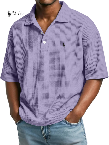 Men's Waffle Polo Shirt