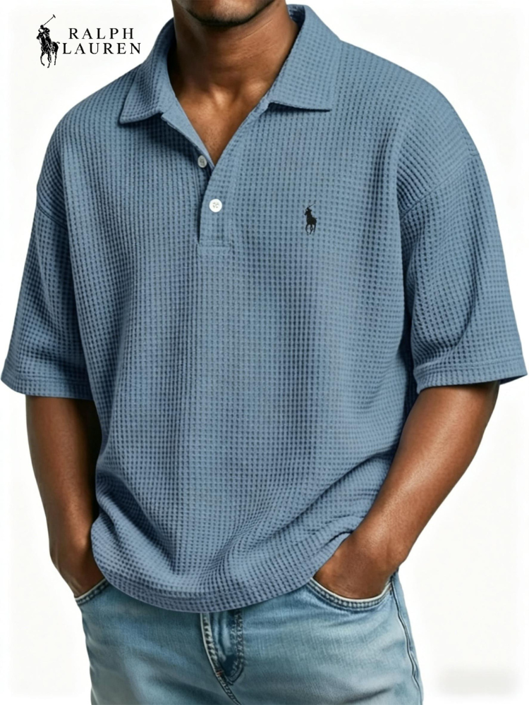 Men's Waffle Polo Shirt