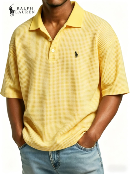Men's Waffle Polo Shirt