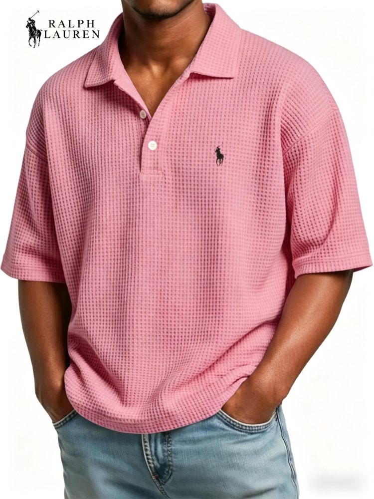 Men's Waffle Polo Shirt