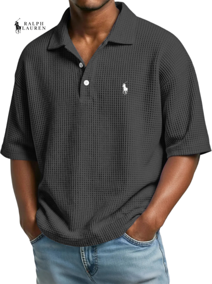 Men's Waffle Polo Shirt