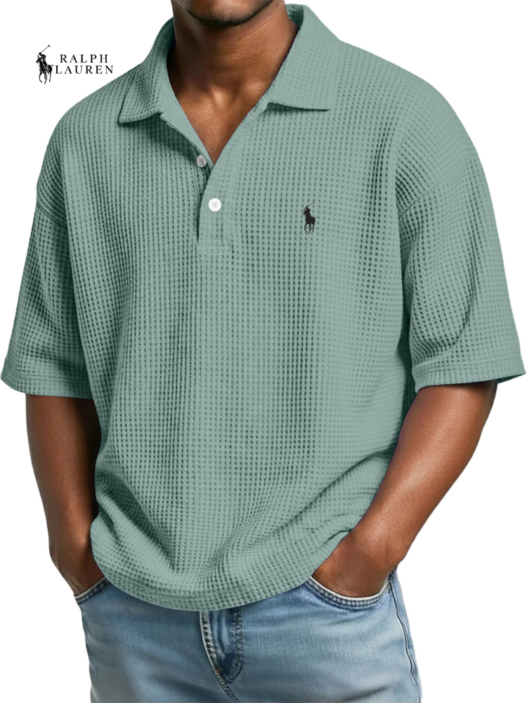 Men's Waffle Polo Shirt