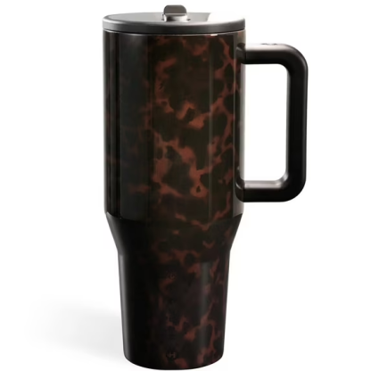 Leak-Proof Insulated Tumbler with Flip Straw & Cup Holder Fit Flasks Lid Drinkware