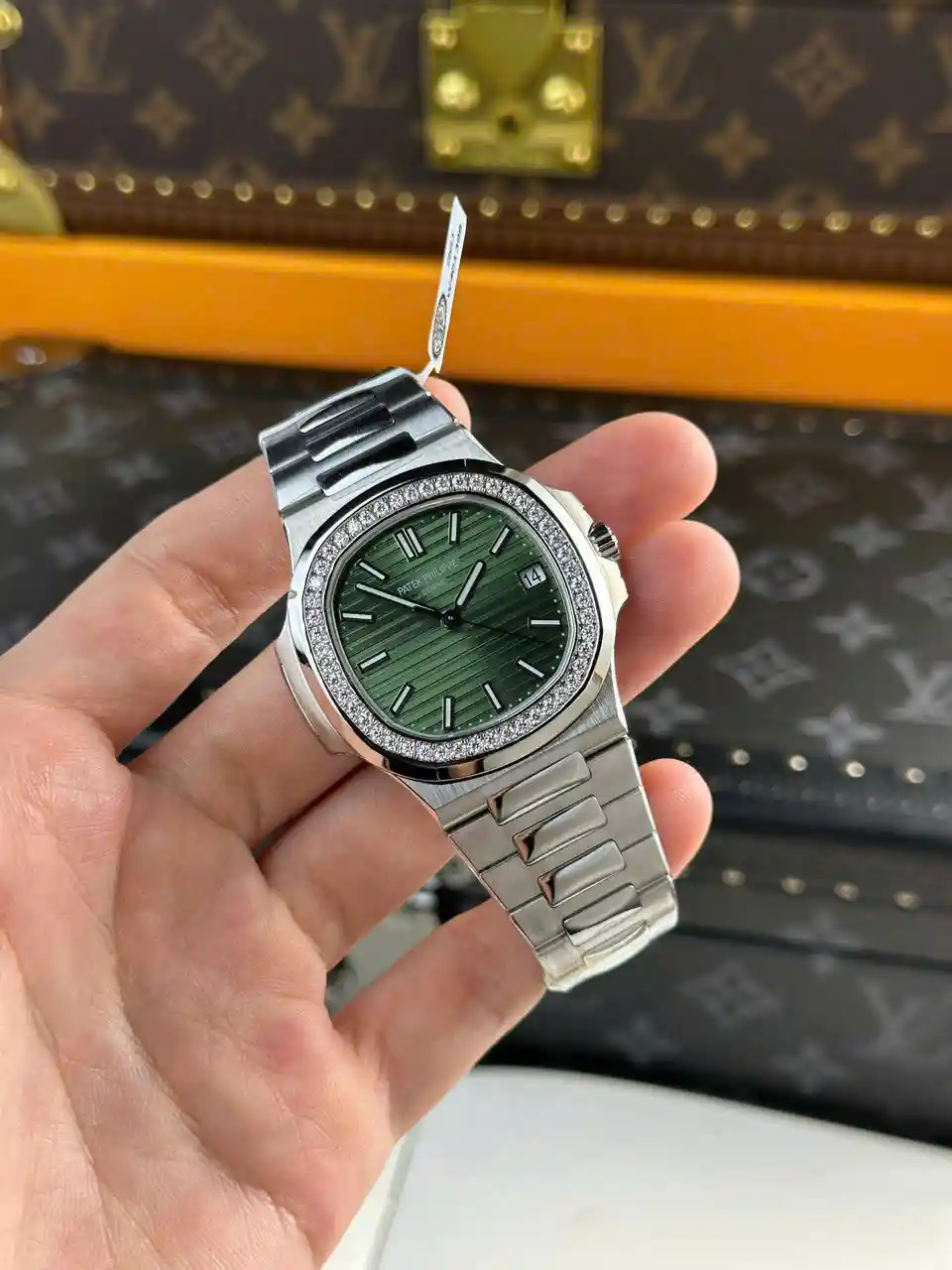 Pathttek Nathtutilus 5713G Green Dial 40mm Moissanite – Handcrafted Diamod