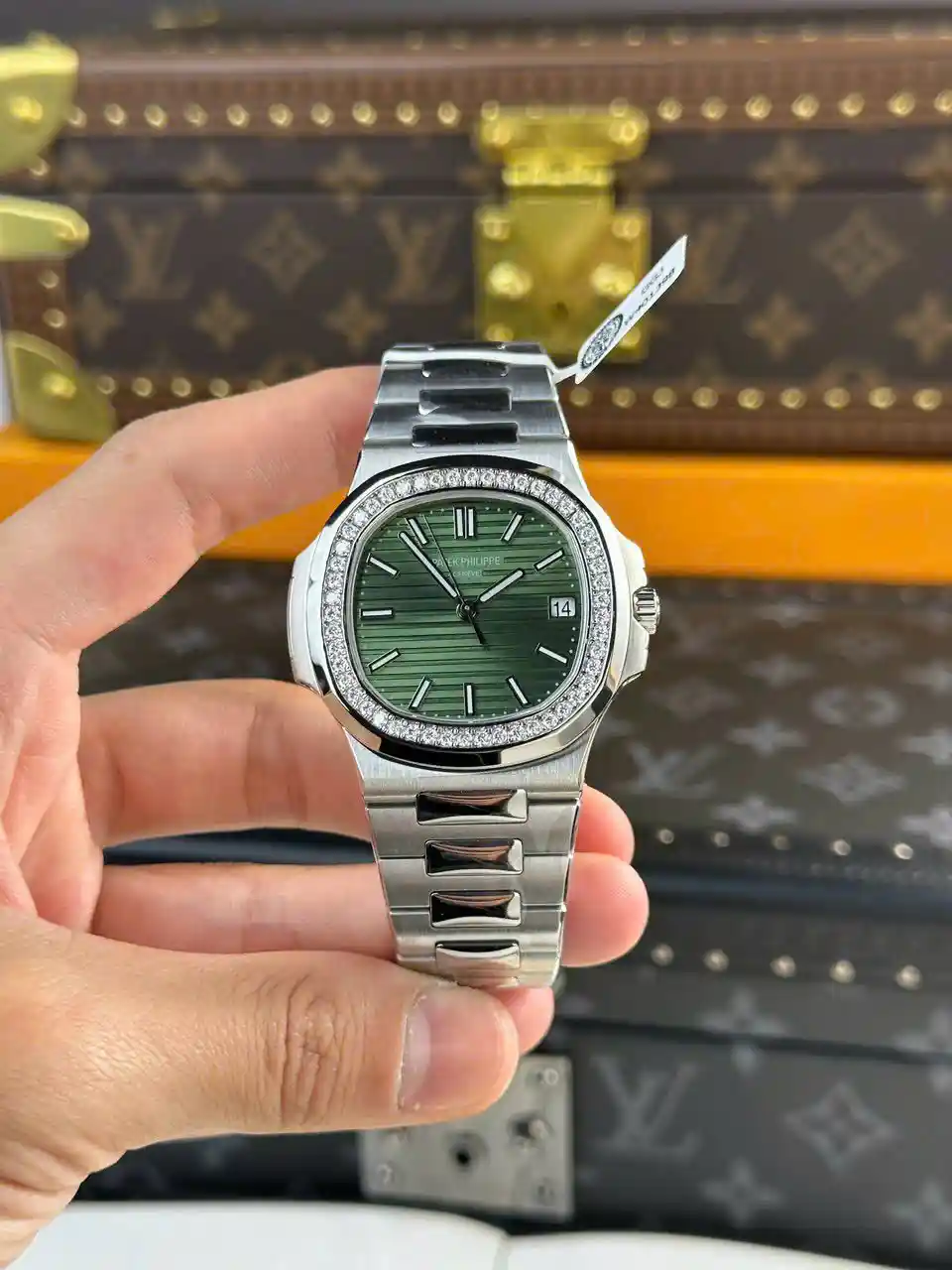 Pathttek Nathtutilus 5713G Green Dial 40mm Moissanite – Handcrafted Diamod