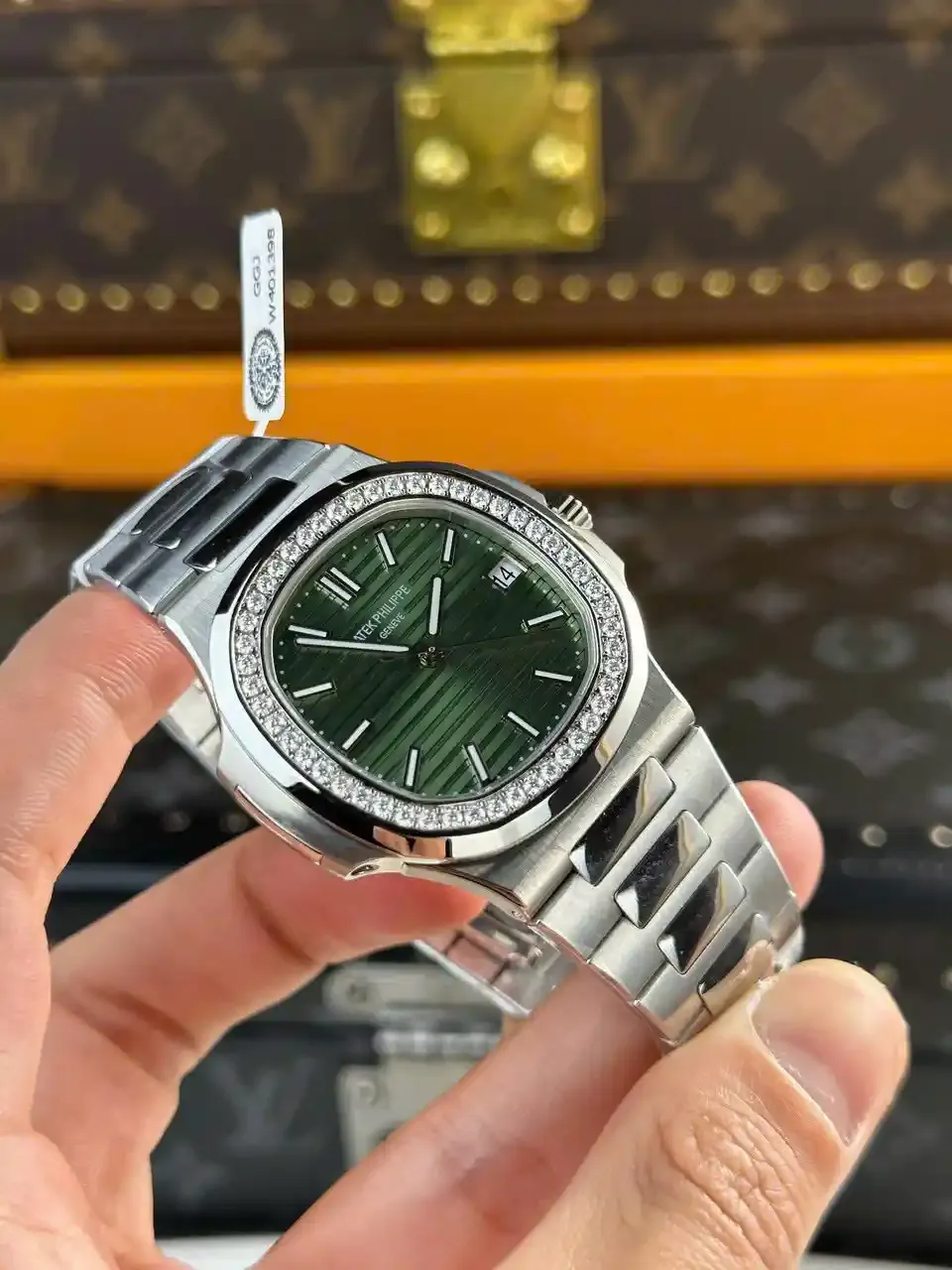 Pathttek Nathtutilus 5713G Green Dial 40mm Moissanite – Handcrafted Diamod