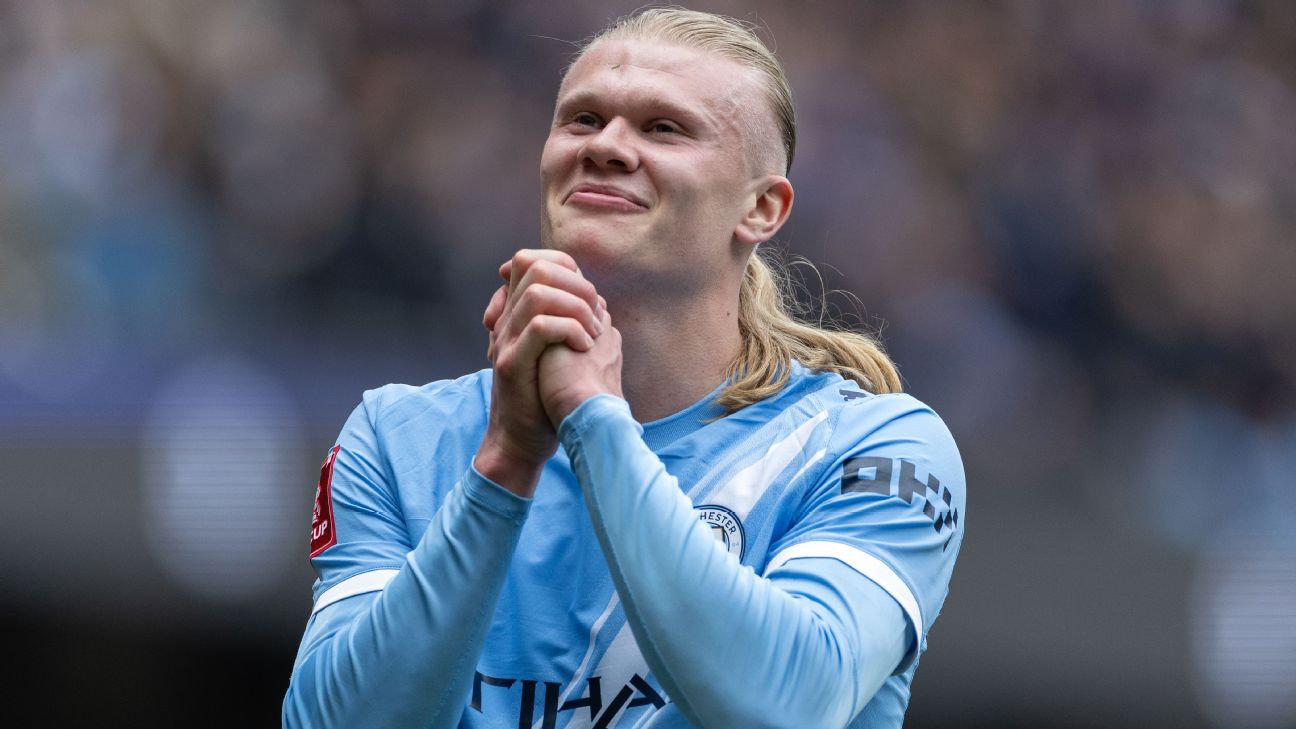 Erling Haaland delivering the historic assist pass