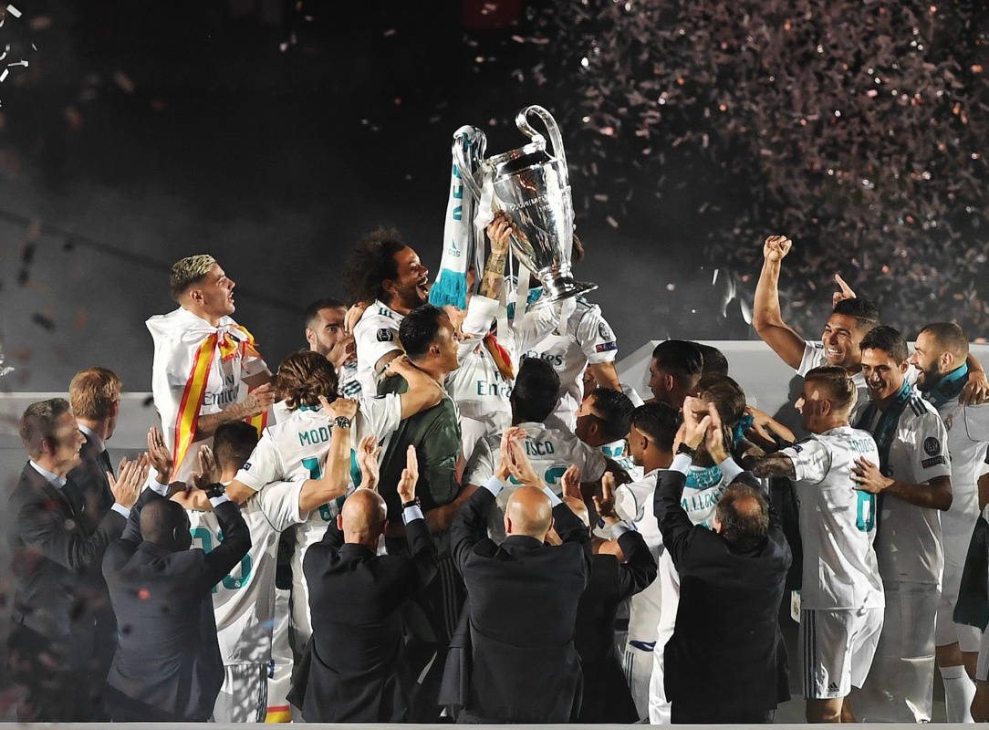 Champions League trophy celebration