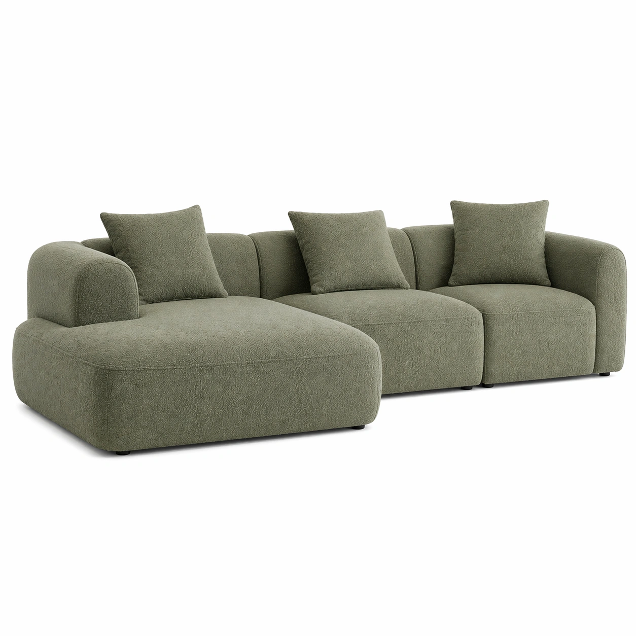 Sofá modular de 4 plazas con chaise longue dise?o contemporáneo en verde oliva-loftvia