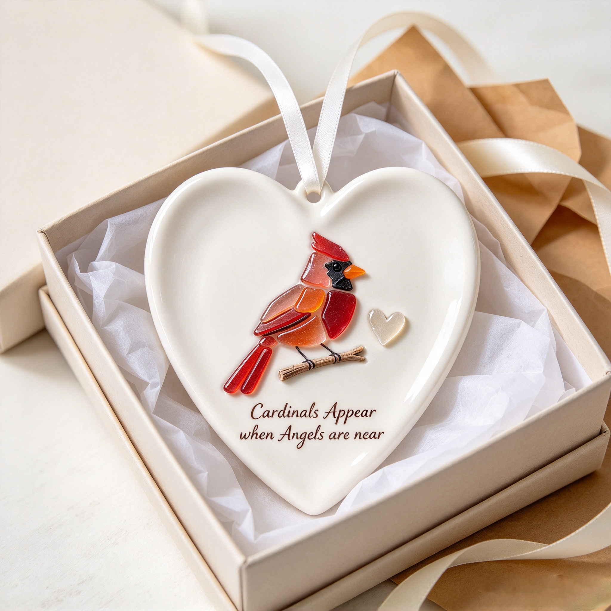 Sea Glass Cardinal Keepsake Ornament