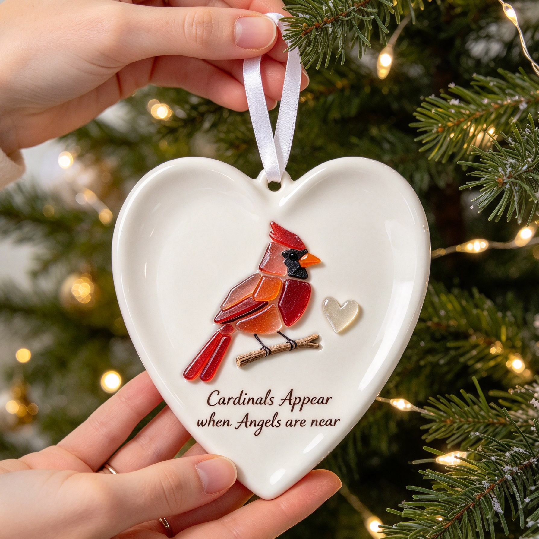 Sea Glass Cardinal Keepsake Ornament