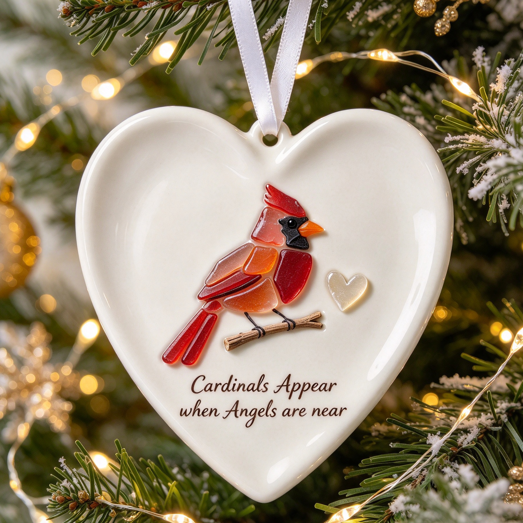 Sea Glass Cardinal Keepsake Ornament