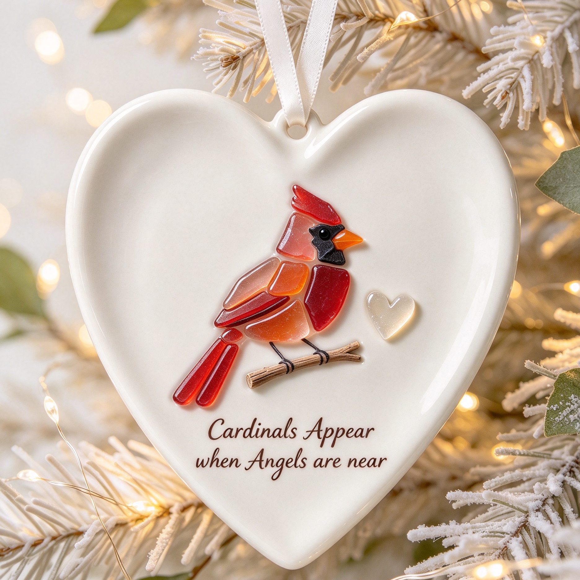 Sea Glass Cardinal Keepsake Ornament