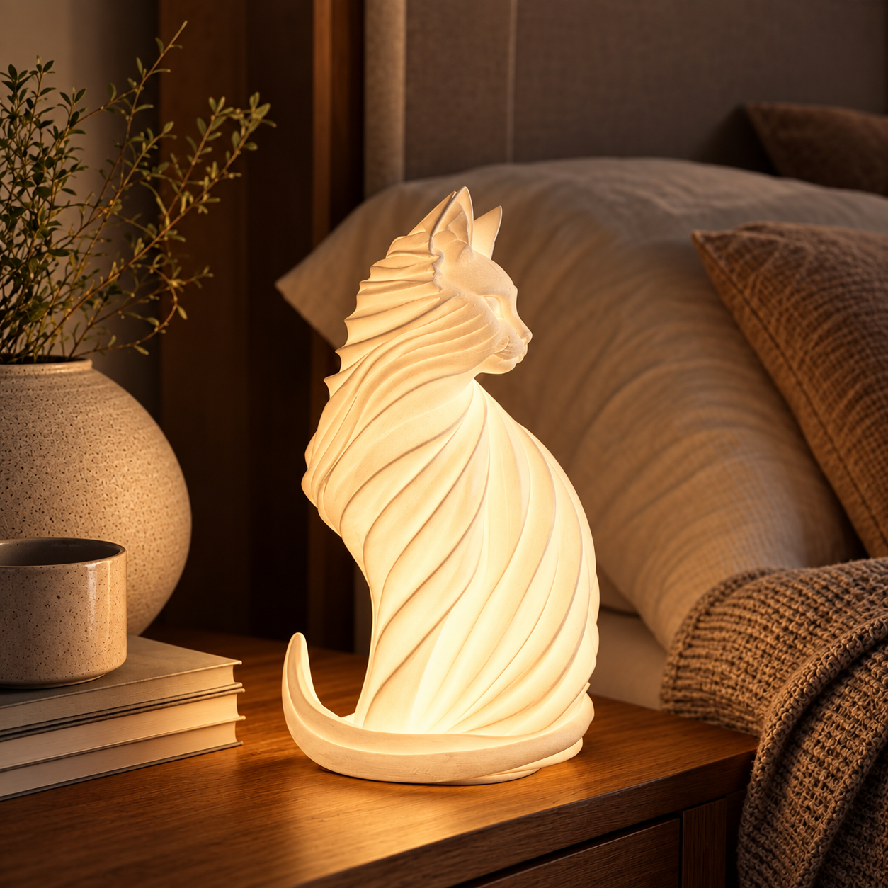 Sculptural Cat Table Lamp