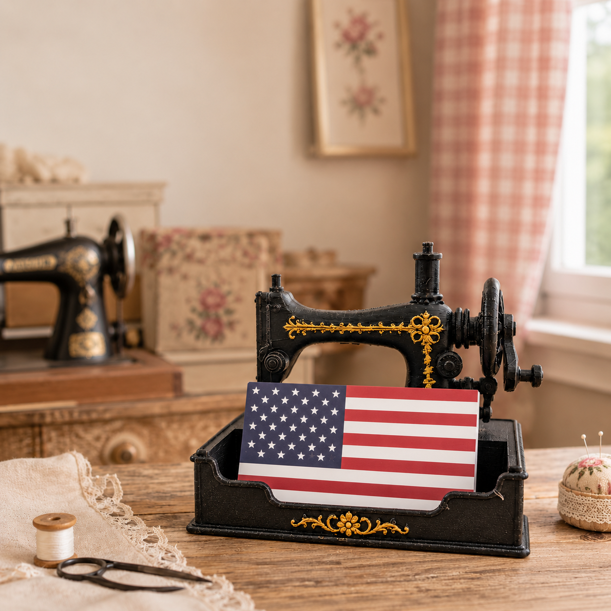 🎁Last Day 60% OFF - Antique Sewing Machine Business Card Holder